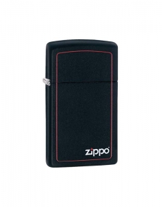 Zippo Slim Black Matte/Red Border 1618ZB